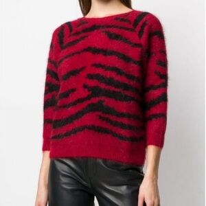 BA&SH Zaya Animal Patterned Sweater Angora